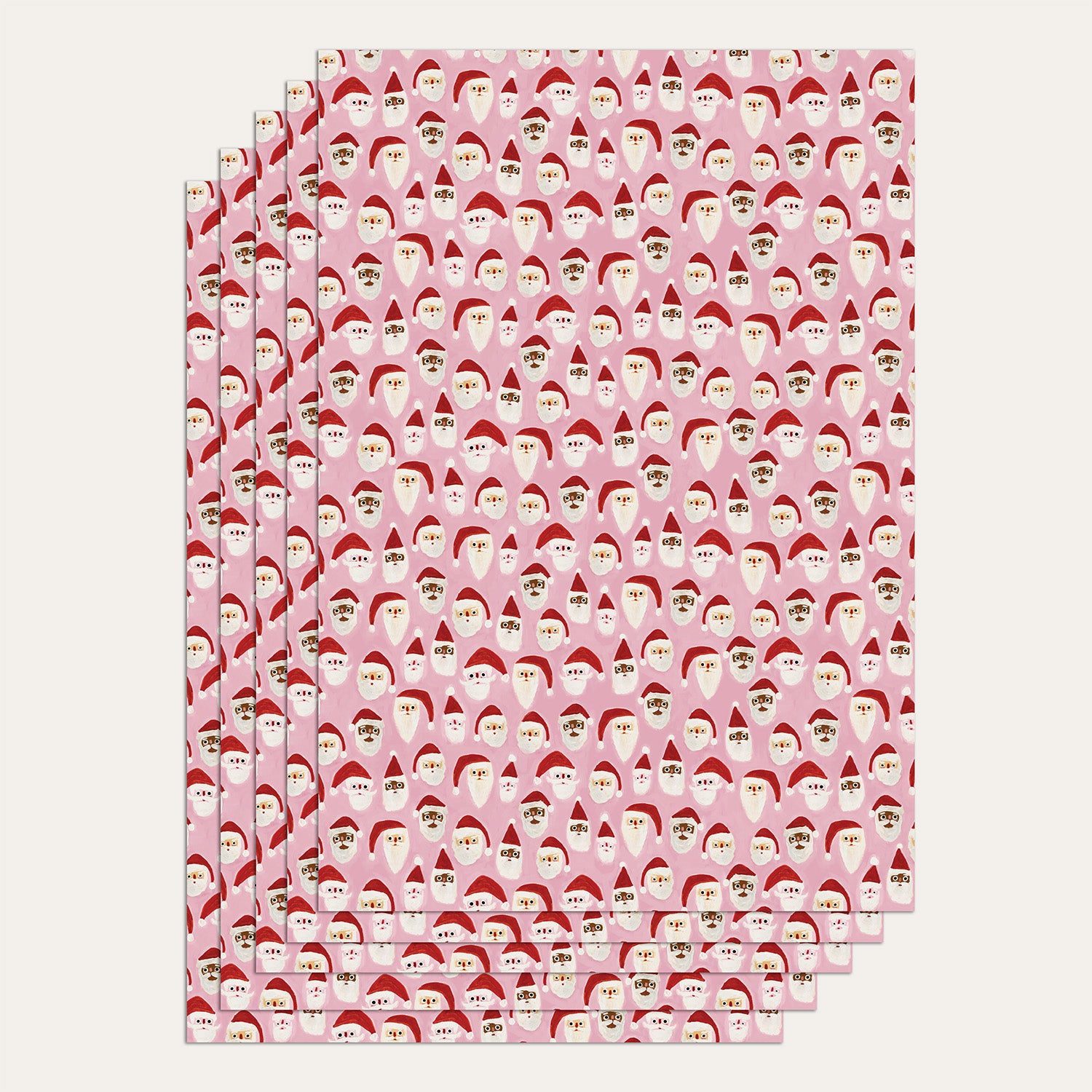 Gift Wrap Sheets - Stressed Santas - Set of 5